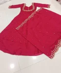 FANCY VICHITRA SILK EMBROIDERY THREAD WORK TOP LEHENGA WITH DUPATTA FESTIVE WEAR WHOLESALE PRICE ETHNIC GARMENT (1)