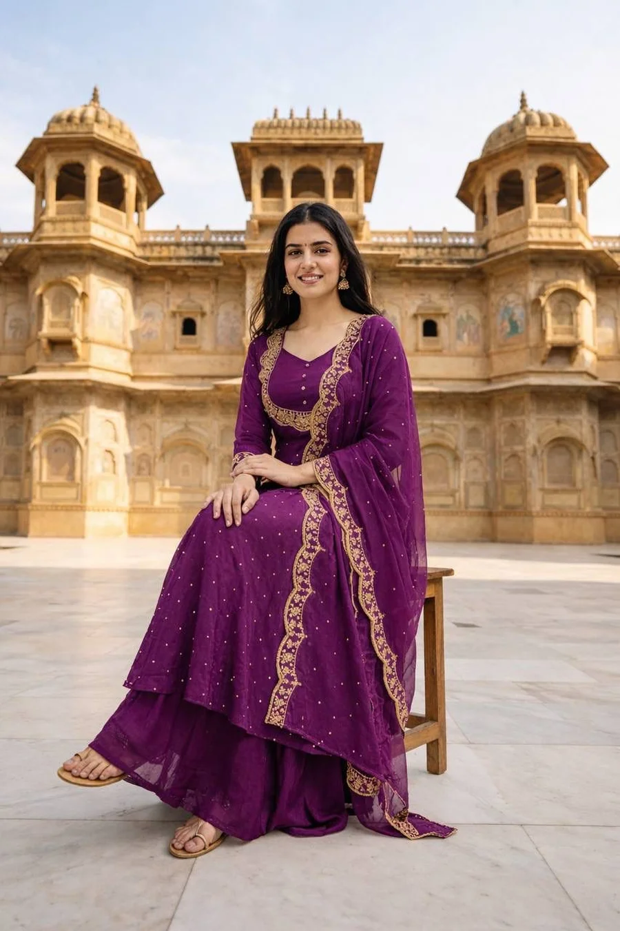FANCY VICHITRA SILK EMBROIDERY THREAD WORK TOP LEHENGA WITH DUPATTA FESTIVE WEAR WHOLESALE PRICE ETHNIC GARMENT (6)