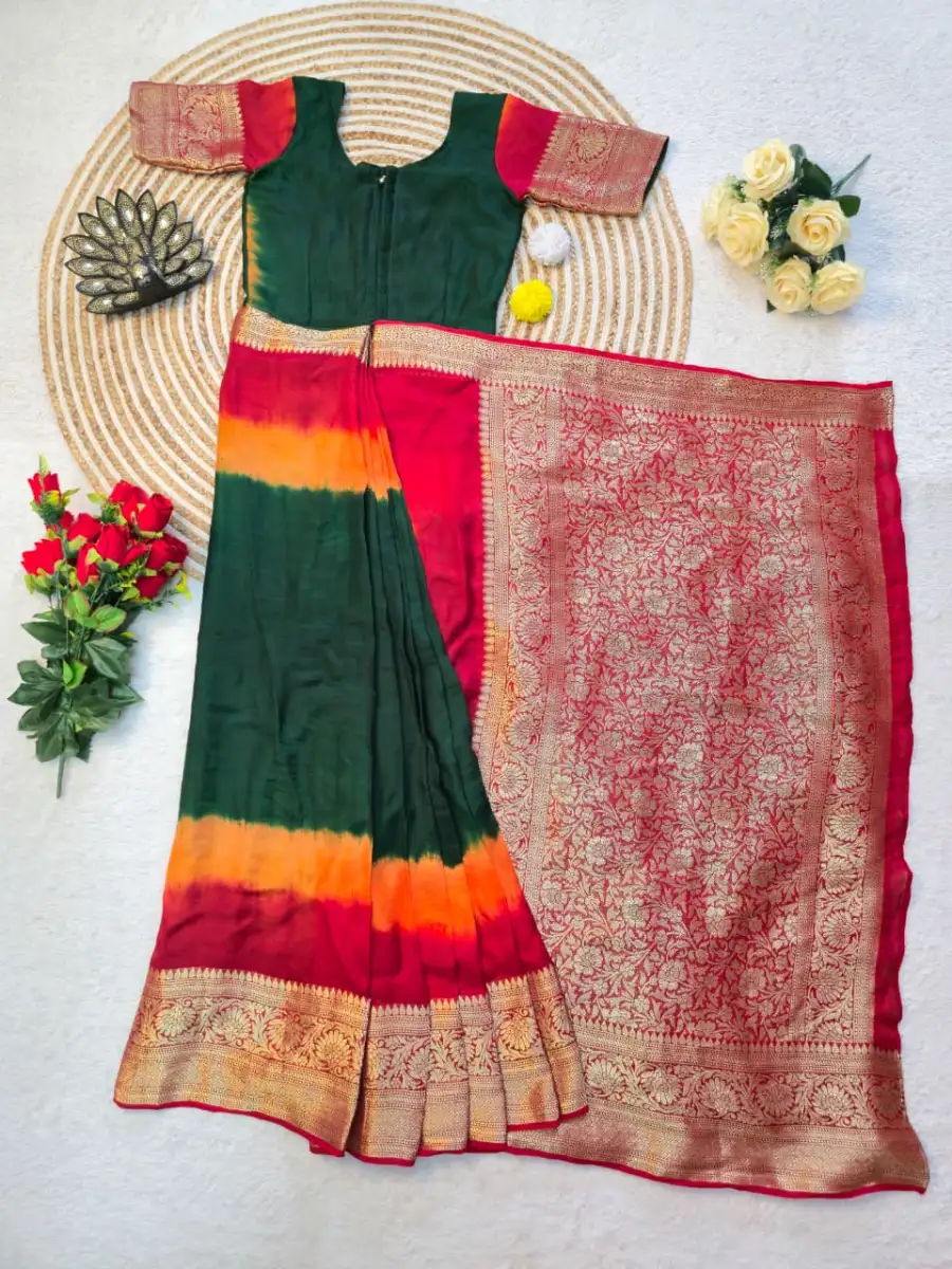 FANCY VISCOSE SILK WEAVING & 3D DYED WORK GOWN SAREE DAILY WEAR WHOLESALE PRICE ETHNIC GARMENT (3)
