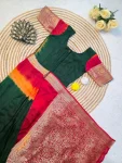 FANCY VISCOSE SILK WEAVING & 3D DYED WORK GOWN SAREE DAILY WEAR WHOLESALE PRICE ETHNIC GARMENT (5)
