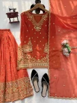 FASHIONABLE GEORGETTE THREAD WITH 9 MM SEQUENCE WORK TOP PALAZZO WITH DUPATTA FESTIVE WEAR WHOLESALE PRICE ETHNIC GARMENT (2)