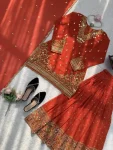 FASHIONABLE GEORGETTE THREAD WITH 9 MM SEQUENCE WORK TOP PALAZZO WITH DUPATTA FESTIVE WEAR WHOLESALE PRICE ETHNIC GARMENT (2)
