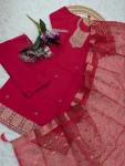 MODERN CHANDERI SEQUENCE CODING EMBROIDERY WORK TOP BOTTOM WITH DUPATTA FESTIVE WEAR WHOLESALE PRICE ETHNIC GARMENT (7)