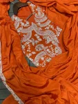 MODERN CHINON EMBROIDERY WORK READY TO WEAR SAREE WITH FULL STITCHED JACKET AND BLOUSE PARTY WEAR WHOLESALE PRICE ETHNIC GARMENT (9)
