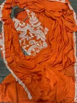 MODERN CHINON EMBROIDERY WORK READY TO WEAR SAREE WITH FULL STITCHED JACKET AND BLOUSE PARTY WEAR WHOLESALE PRICE ETHNIC GARMENT (9)