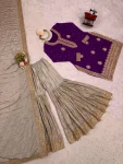MODERN CHINON SILK CODING & SEQUENCE WORK WITH PEARL WORK TOP SHARARA WITH DUPATTA FESTIVE WEAR WHOLESALE PRICE ETHNIC GARMENT (6)