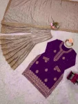 MODERN CHINON SILK CODING & SEQUENCE WORK WITH PEARL WORK TOP SHARARA WITH DUPATTA FESTIVE WEAR WHOLESALE PRICE ETHNIC GARMENT (6)