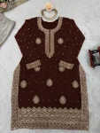MODERN CHINON SILK CODING & SEQUENCE WORK WITH PEARL WORK TOP SHARARA WITH DUPATTA FESTIVE WEAR WHOLESALE PRICE ETHNIC GARMENT (3)