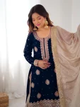 MODERN CHINON SILK CODING & SEQUENCE WORK WITH PEARL WORK TOP SHARARA WITH DUPATTA FESTIVE WEAR WHOLESALE PRICE ETHNIC GARMENT (3)