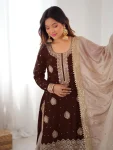 MODERN CHINON SILK CODING & SEQUENCE WORK WITH PEARL WORK TOP SHARARA WITH DUPATTA FESTIVE WEAR WHOLESALE PRICE ETHNIC GARMENT (3)