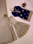 MODERN CHINON SILK CODING & SEQUENCE WORK WITH PEARL WORK TOP SHARARA WITH DUPATTA FESTIVE WEAR WHOLESALE PRICE ETHNIC GARMENT (3)