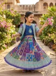 MODERN CHINON SILK DIGITAL PRINT, MIRROR HANDWORK & GOTA SAMOSA LACE WORK KID’D LEHENGA CHOLI WITH KOTI FESTIVE WEAR WHOLESALE PRICE ETHNIC GARMENT (13)