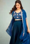 MODERN CHINON THREAD, EMBROIDERY , ZARI AND SEQUENCE WORK BLOUSE PALAZZO WITH SHRUG PARTY WEAR WHOLESALE PRICE ETHNIC GARMENT (9)