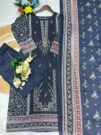 MODERN COTTON PRINT WITH EMBROIDERY SEQUENCE WORK TOP BOTTOM WITH DUPATTA DAILY WEAR WHOLESALE PRICE ETHNIC GARMENT (3)