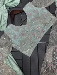MODERN CREPE EMBROIDERY SEQUENCE WORK READY TO WEAR SAREE WITH STITCHED BLOUSE PARTY WEAR WHOLESALE PRICE ETHNIC GARMENT (1)