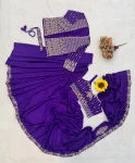 MODERN CREPE SILK EMBROIDERY SEQUENCE LACE WORK READY TO WEAR SAREE WITH STITCHED BLOUSE AND KOTI PARTY WEAR WHOLESALE PRICE ETHNIC GARMENT (9)