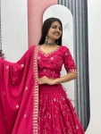 MODERN CREPE SILK EMBROIDERY THREAD & SEQUENCE WORK LEHENGA CHOLI WITH DUPATTA WEDDING WEAR WHOLESALE PRICE ETHNIC GARMENT (16)