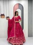 MODERN CREPE SILK EMBROIDERY THREAD & SEQUENCE WORK LEHENGA CHOLI WITH DUPATTA WEDDING WEAR WHOLESALE PRICE ETHNIC GARMENT (16)