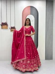 MODERN CREPE SILK EMBROIDERY THREAD & SEQUENCE WORK LEHENGA CHOLI WITH DUPATTA RANI