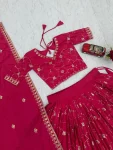 MODERN CREPE SILK EMBROIDERY THREAD & SEQUENCE WORK LEHENGA CHOLI WITH DUPATTA WEDDING WEAR WHOLESALE PRICE ETHNIC GARMENT (16)