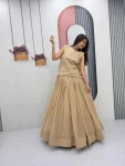 MODERN CRUNCHY SILK PLAIN LEHENGA CHOLI WITH THREAD AND SEQUENCE WORK JACKET WEDDING WEAR WHOLESALE PRICE ETHNIC GARMENT (10)