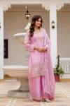 MODERN FENDY SILK BEADS WORK TOP PALAZZO WITH DUPATTA WEDDING WEAR WHOLESALE PRICE ETHNIC GARMENT (2)