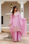 MODERN FENDY SILK BEADS WORK TOP PALAZZO WITH DUPATTA WEDDING WEAR WHOLESALE PRICE ETHNIC GARMENT (2)