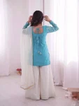 MODERN FENDY SILK EMBROIDERY SEQUENCE WORK TOP PALAZZO WITH DUPATTA FESTIVE WEAR WHOLESALE PRICE ETHNIC GARMENT (2)