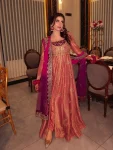 MODERN FENDY SILK SEQUENCE, THREAD & ZARI EMBROIDERY WORK GOWN BOTTOM WITH DUPATTA WEDDING WEAR WHOLESALE PRICE ETHNIC GARMENT (25)