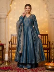 MODERN FRENCH CXN MOSS PLAIN GOWN BOTTOM WITH EMBROIDERY SEQUENCE DESIGN WORK DUPATTA FESTIVE WEAR WHOLESALE PRICE ETHNIC GARMENT (2)