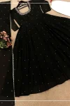 MODERN GEORGETTE BEADS WORK WITH EMBROIDERY BUTTI WORK GOWN BOTTOM WITH DUPATTA FESTIVE WEAR WHOLESALE PRICE ETHNIC GARMENT (5)