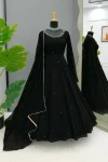 MODERN GEORGETTE BEADS WORK WITH EMBROIDERY BUTTI WORK GOWN BOTTOM WITH DUPATTA FESTIVE WEAR WHOLESALE PRICE ETHNIC GARMENT (5)