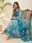MODERN GEORGETTE DIGITAL PRINTED WITH HANDWORK GOWN BOTTOM WITH DUPATTA FESTIVE WEAR WHOLESALE PRICE ETHNIC GARMENT (3)