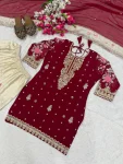 MODERN GEORGETTE EMBROIDERY 5 MM SEQUENCE WORK TOP PATIYALA WITH DUPATTA FESTIVE WEAR WHOLESALE PRICE ETHNIC GARMENT (3)