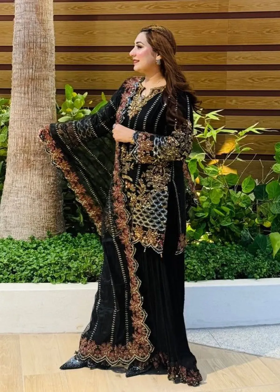MODERN GEORGETTE EMBROIDERY SEQUENCE WITH FANCY LATKAN WORK TOP PALAZZO WITH DUPATTA FESTIVE WEAR WHOLESALE PRICE ETHNIC GARMENT (5)