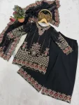 MODERN GEORGETTE EMBROIDERY SEQUENCE WITH FANCY LATKAN WORK TOP PALAZZO WITH DUPATTA FESTIVE WEAR WHOLESALE PRICE ETHNIC GARMENT (2)
