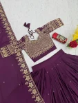 MODERN GEORGETTE EMBROIDERY THREAD & SEQUENCE WORK LEHENGA CHOLI WITH DUPATTA FESTIVE WEAR WHOLESALE PRICE ETHNIC GARMENT (5)