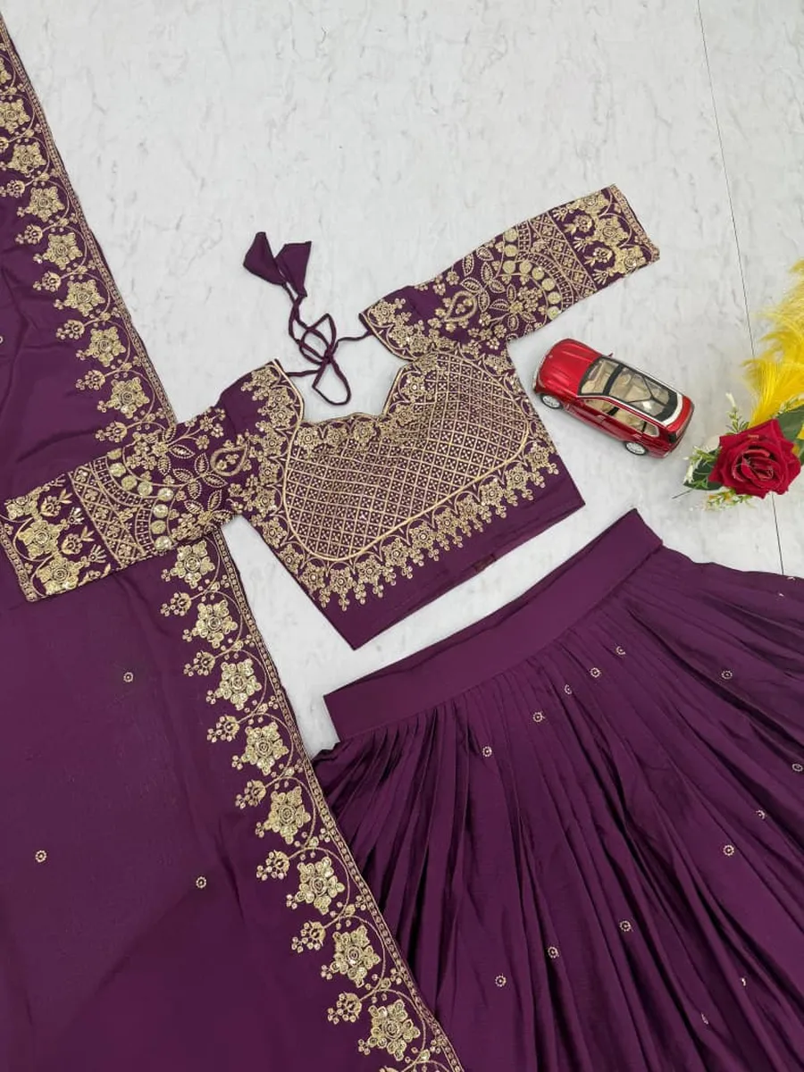 MODERN GEORGETTE EMBROIDERY THREAD & SEQUENCE WORK LEHENGA CHOLI WITH DUPATTA FESTIVE WEAR WHOLESALE PRICE ETHNIC GARMENT (7)