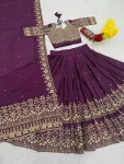 MODERN GEORGETTE EMBROIDERY THREAD & SEQUENCE WORK LEHENGA CHOLI WITH DUPATTA FESTIVE WEAR WHOLESALE PRICE ETHNIC GARMENT (5)