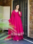 MODERN GEORGETTE GOTA PATTI WORK TOP PALAZZO WITH DUPATTA PINK