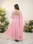 MODERN GEORGETTE RAMBO SEQUENCE EMBROIDERY MOTI WORK GOWN BOTTOM WITH DUPATTA FESTIVE WEAR WHOLESALE PRICE ETHNIC GARMENT (2)