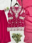 MODERN GEORGETTE SEQUENCE EMBROIDERY WORK TOP PALAZZO WITH DUPATTA FESTIVE WEAR WHOLESALE PRICE ETHNIC GARMENT (2)