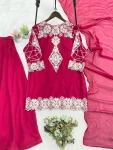 MODERN GEORGETTE SEQUENCE EMBROIDERY WORK TOP PALAZZO WITH DUPATTA FESTIVE WEAR WHOLESALE PRICE ETHNIC GARMENT (2)