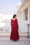 MODERN GEORGETTE SEQUENCE & ZARI WITH PIPE EMBROIDERY WORK GOWN FESTIVE WEAR WHOLESALE PRICE ETHNIC GARMENT (9)