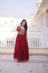 MODERN GEORGETTE SEQUENCE & ZARI WITH PIPE EMBROIDERY WORK GOWN FESTIVE WEAR WHOLESALE PRICE ETHNIC GARMENT (9)