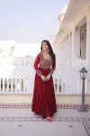 MODERN GEORGETTE SEQUENCE & ZARI WITH PIPE EMBROIDERY WORK GOWN FESTIVE WEAR WHOLESALE PRICE ETHNIC GARMENT (9)