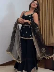 MODERN GEORGETTE THREAD WITH SEQUENCE WORK TOP PALAZZO WITH DUPATTA WEDDING WEAR WHOLESALE PRICE ETHNIC GARMENT (4)