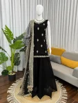 MODERN GEORGETTE THREAD WITH SEQUENCE WORK TOP PALAZZO WITH DUPATTA WEDDING WEAR WHOLESALE PRICE ETHNIC GARMENT (4)