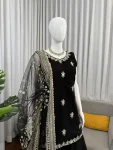 MODERN GEORGETTE THREAD WITH SEQUENCE WORK TOP PALAZZO WITH DUPATTA WEDDING WEAR WHOLESALE PRICE ETHNIC GARMENT (4)