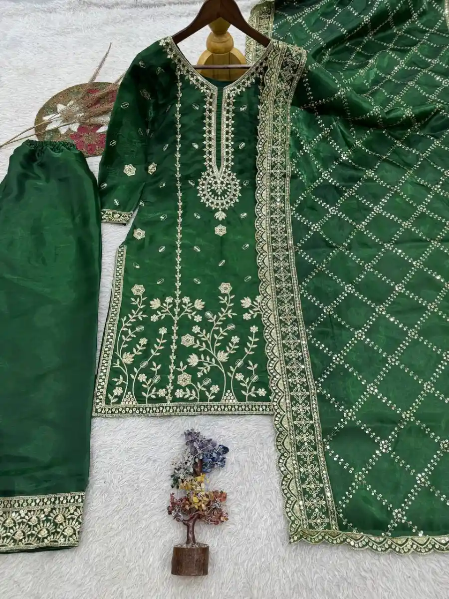 MODERN GMMY SILK EMBROIDERY AND SEQUENCE WORK TOP PALAZZO WITH DUPATTA FESTIVE WEAR WHOLESALE PRICE ETHNIC GARMENT (6)